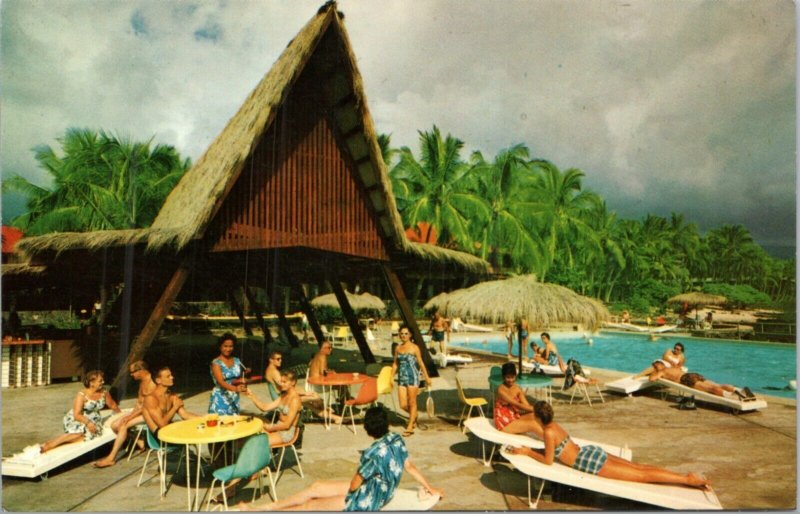 Postcard Hawaii Hilo - Kona Inn swimming pool and sun deck