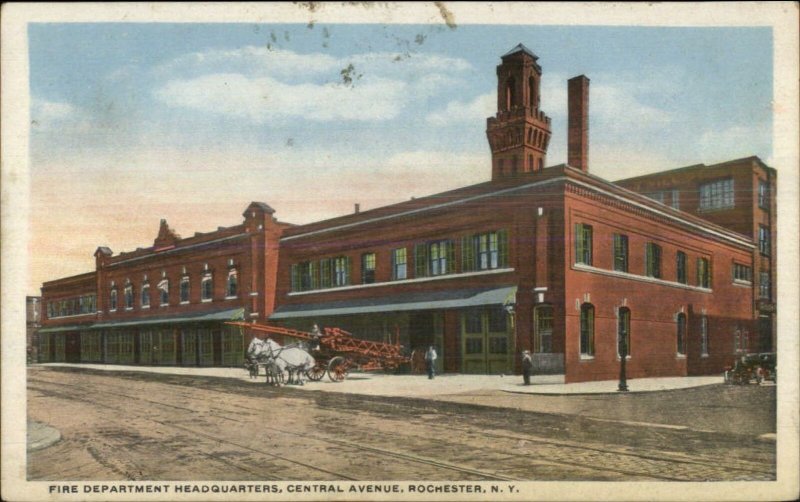 Rochester NY Fire Dept HQs 1917 Used Postcard