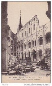 Reims (Marne), France, 1900-1910s; Eglise St-Remi - Interieur vers le Portail