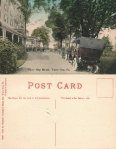 WATER GAP HOUSE HOTEL DELAWARE WATER GAP ANTIQUE POSTCARD EARLY CARS AUTO