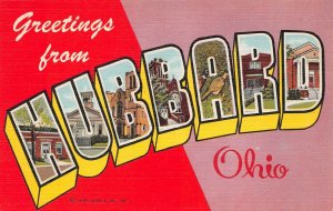 LPS29 Hubbard Ohio OH Postcard Big Large Letter Views