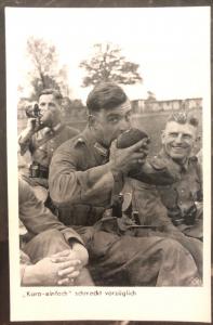 Mint Germany RPPC Postcard WW2 Wehrmacht Soldier simply tastes exquisite