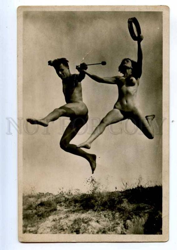 198332 AVANT-GARDE Nude Jumper OLYMPIAD ATHLETE Vintage PHOTO