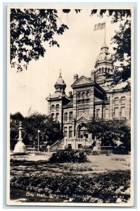 c1920's City Hall Winnipeg Manitoba Canada RPPC Photo Valentines Postcard