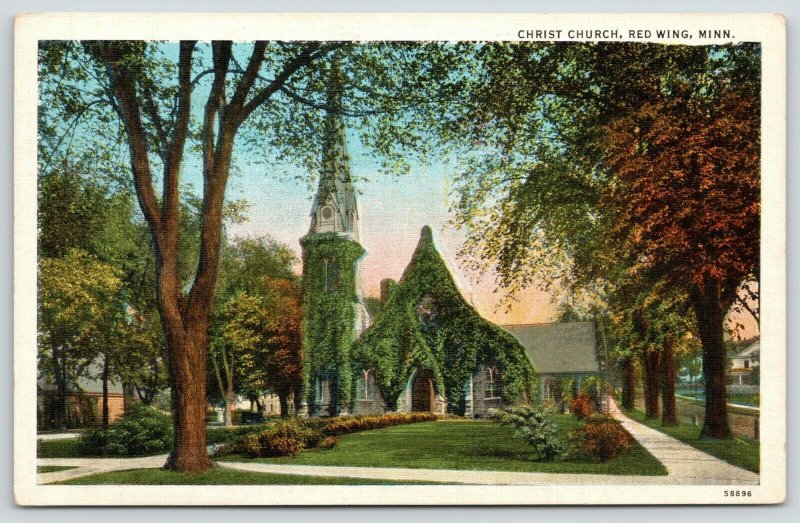 Red Wing Minnesota~Ivy Covered Christ Church~Residential Neighborhood~1920s PC