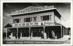 Lake Stevens WA Frontier Village Museum & Restaurant Real Photo Postcard