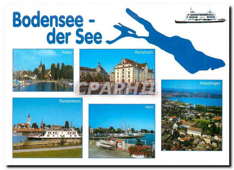 Modern Postcard Bodensee der See Arban Rorschach Romanshorn Horn Kreuzelingen