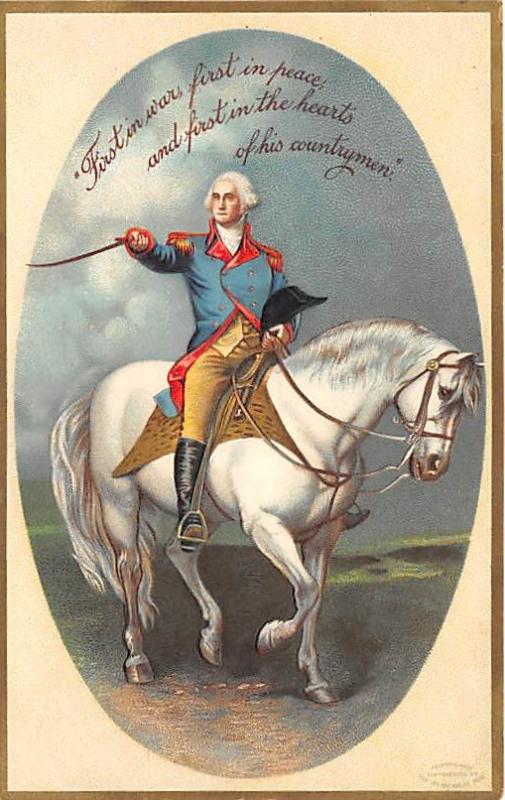 Washington's Birthday, Ellen H Clapsaddle Patriotic Writing on back 