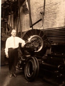 RPPC  Early Machine Shop  Belt Driven Lathe  c1910  Postcard