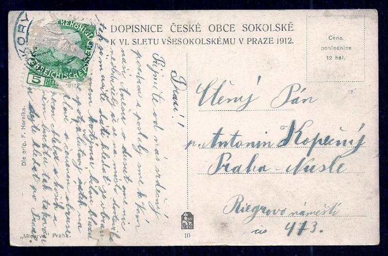 6th General Sokol Festival Prague Dancing used c1912