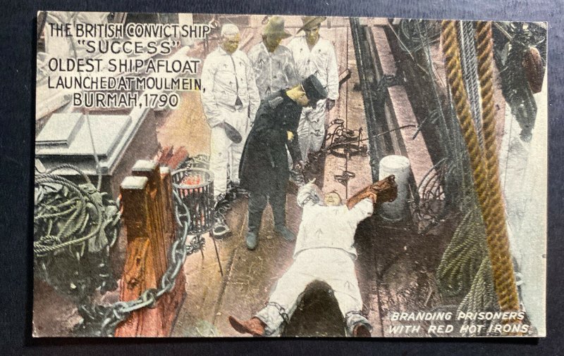 Mint Color Picture Postcard British convict Ship Success Branding Prisoners 