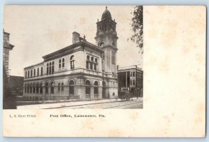 Lancaster Pennsylvania PA Postcard Post Office Exterior Building c1905 Vintage