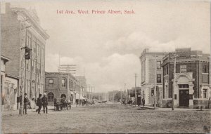 Prince Albert Saskatchewan 1st Avenue John Merritt Postcard H1