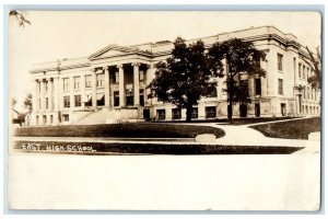 c1910's East High School Building Des Moines Iowa IA RPPC Photo Antique Postcard