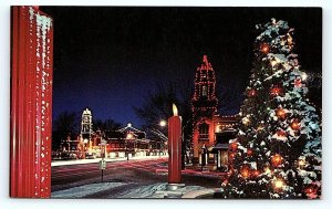 KANSAS CITY, MO Missouri ~ CHRISTMAS LIGHTS Country Club Plaza c1950s Postcard