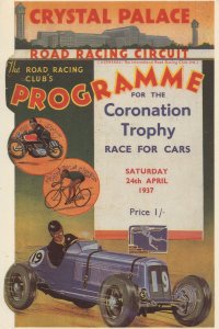 Crystal Palace Coronation F1 Motor Racing Race Trophy Postcard