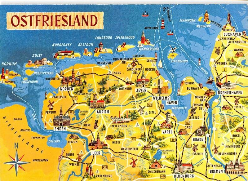 B99042 ostfriesland germany  maps cartes geographiques