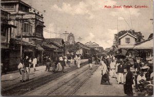 Postcard Main Street, Pettah, Colombo, Ceylon, Sri Lanka