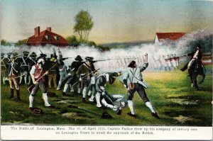 The Battle of Lexington Mass Captain Parker Unused Reichner Bros Postcard F31