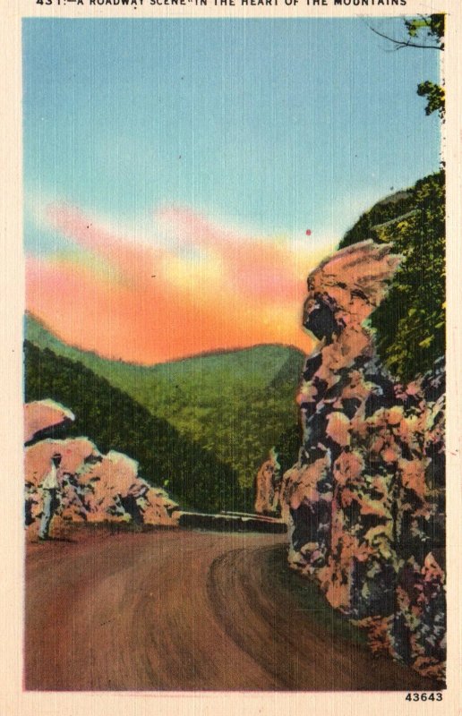 A Roadway Scene in the Heart of the Mountains