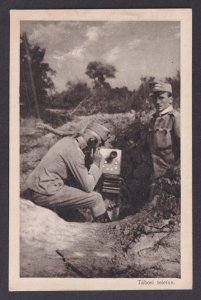 Postcard, Hungary Telephone connection from the trench, WWI