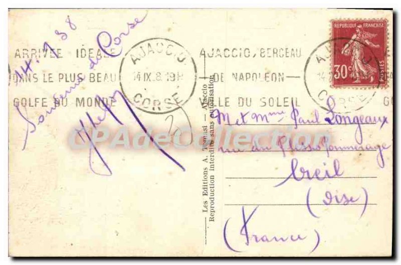 Postcard Old Ajacio Avenue Du Consul