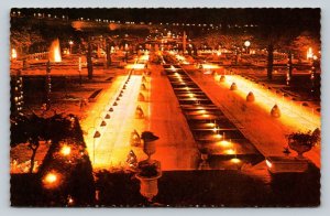 Brindavan Gardens by Night KARNATAKA India Vintage Postcard 0520