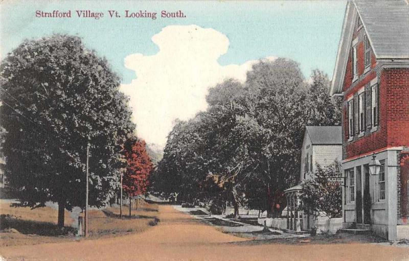 Strafford Village Vermont Street Scene Looking South Antique Postcard J63074