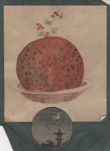 1923 Antique Christmas Cake Pudding Calendar