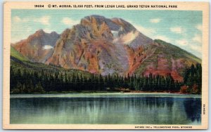 Postcard - Mount Moran, From Leigh Lake, Grand Teton National Park - Wyoming