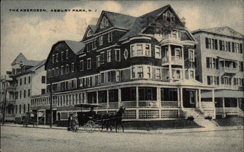 Asbury Park New Jersey NJ The Aberdeen Horse and Carriage c1910 Vintage Postcard