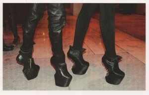 Contortionist Bizarre BDSM Leather High Heels Fashion Shoes Postcard