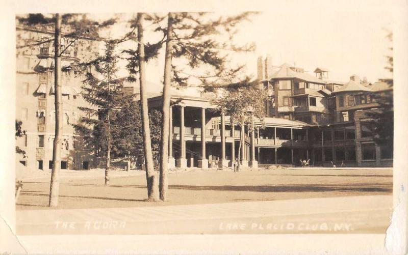 Lake Placid Club New York Agora Street View Real Photo Antique Postcard K100797