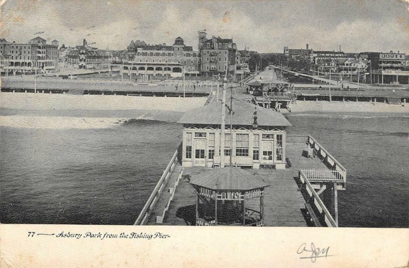 Asbury Park, New Jersey View from the Fishing Pier 1913 Vintage Postcard