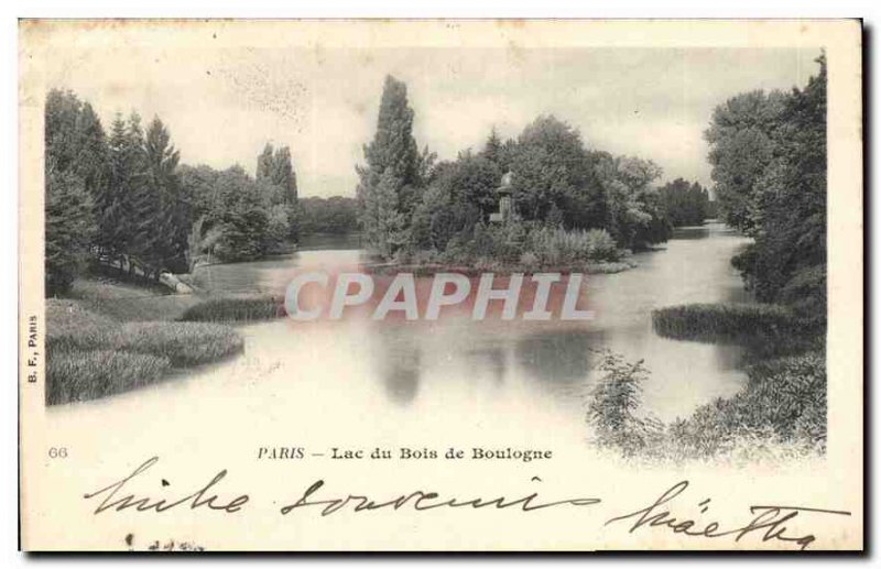 Postcard Old Paris Lake Bois de Boulogne