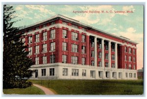 1913 Agricultural Building M.A.C. Exterior Lansing Michigan MI Vintage Postcard