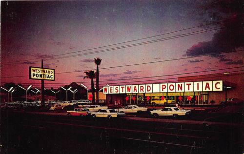 Phoenix AZ Westward Pontiac Cars Auto's Dealership Postcard