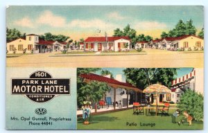 PHOENIX, AZ Arizona ~ PARK LANE MOTOR HOTEL  1941 Roadside Linen Postcard