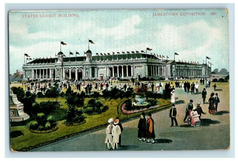 C. 1907 States Exhibit Building. Jamestown Exposition Postcard P41 