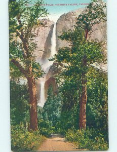 Pre-Chrome WATERFALL Yosemite Valley In Park - Near Stockton & Modesto CA AG4114