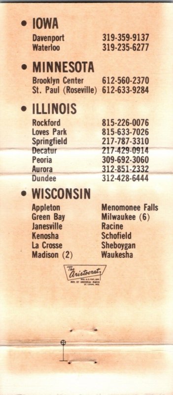 Matchbook Cover - Nino's Steak Round Up CHAIN WI 30 Strike MB47