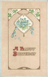 Vintage Postcard 1914 A Happy Birthday Forget-Me-Nots Greetings And Wishes