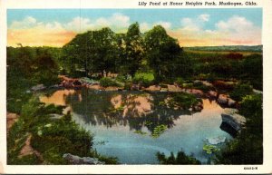Oklahoma Muskogee Lily Pond At Honor Heights Park Curteich