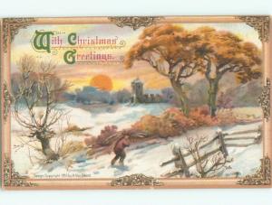 Divided-Back CHRISTMAS SCENE Great Postcard W9055