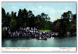 c1905 Miniatur Yacht Race Seneca Park Canoe Rochester New York Vintage Postcard