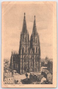 Vintage Cologne Cathedral West View Postcard by Karl Rud. Bremer Germany