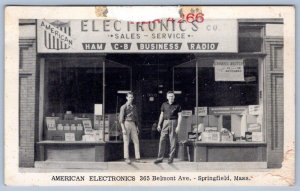 AMERICAN ELECTRONICS STOREFRONT SPRINGFIELD MASSACHUSETTS*MA*HAM RADIO EQUIPMENT