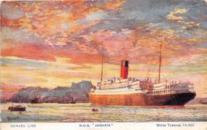 Lot243 uk ship cunard line rms andania postcard  liner paquebot