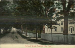 Marshfield MA Highland St. c1910 Postcard