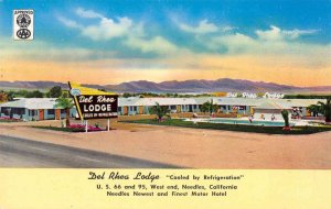 Needles California Del Rhea Lodge Route 66 Vintage Postcard AA12577